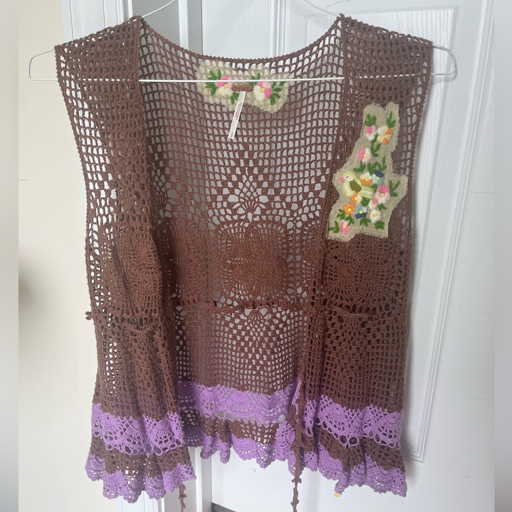 Free People Crochet Vest